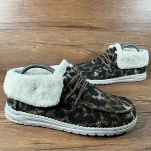 HEY DUDE Britt Animal Print Slip-On Booties Women’s Size 8 Shoes